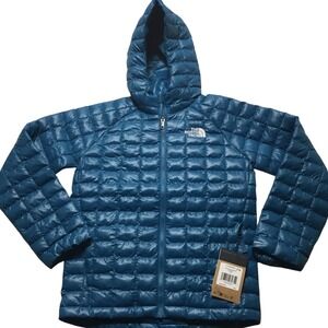The North Face Kids Reversible Hooded Jacket Size L 12 Blue Thermoball NWT